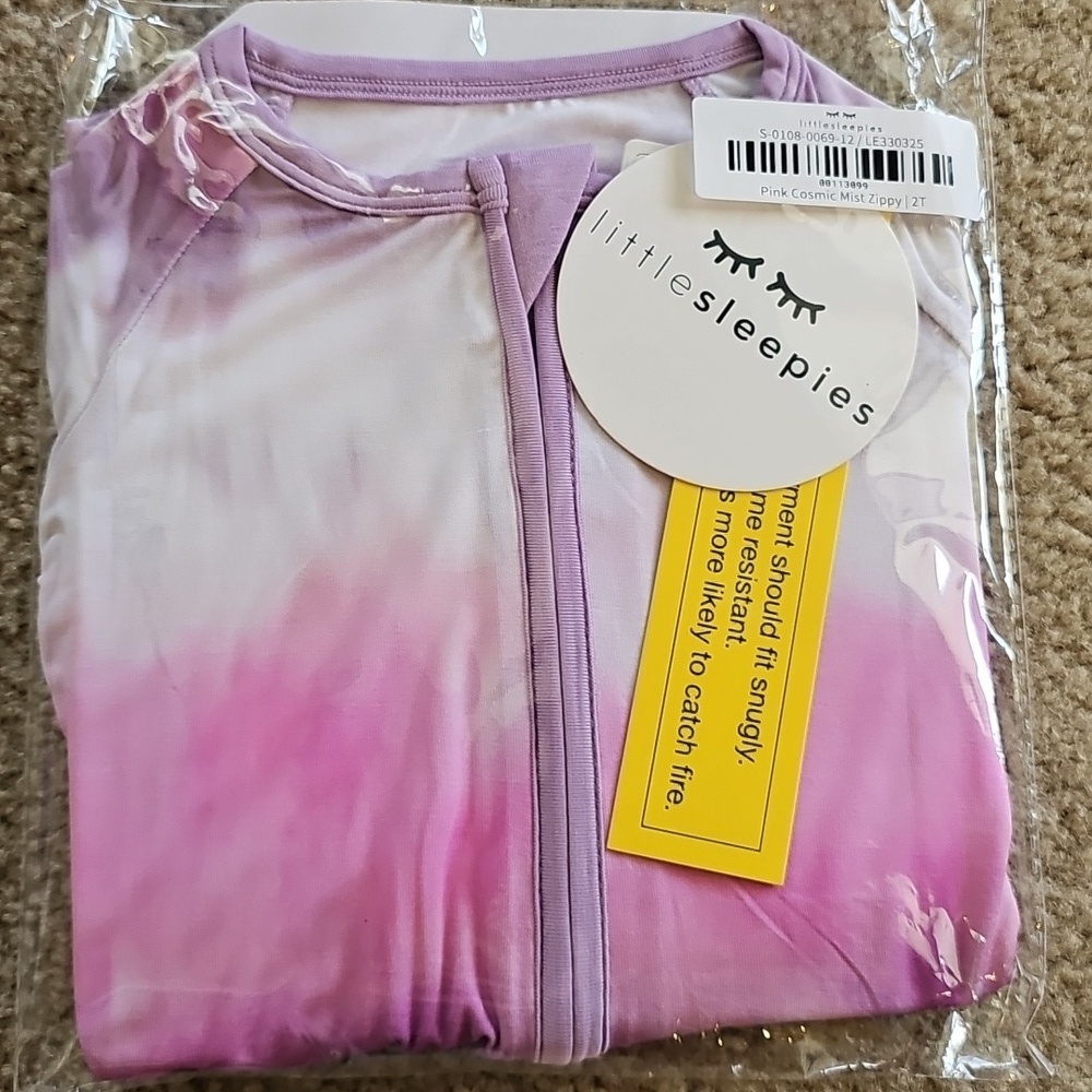 Little Sleepies Pink Cosmic Mist Bamboo Zippy 2T